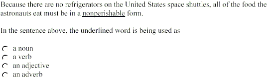 Sample writing item question